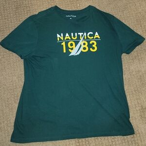 Nautica Men's Dark Green 1983 Graphic Tee